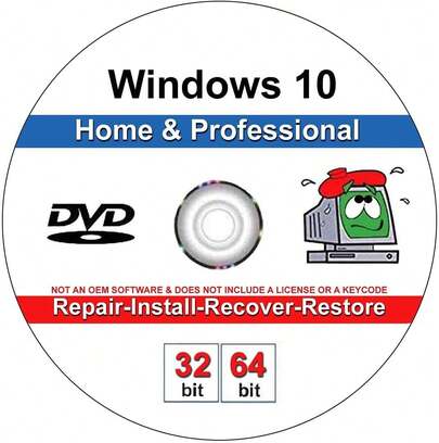 DVD compatible con Windows 10 Home y Professional de 32/64 bits, para recuperar, reparar, restaurar o reinstalar