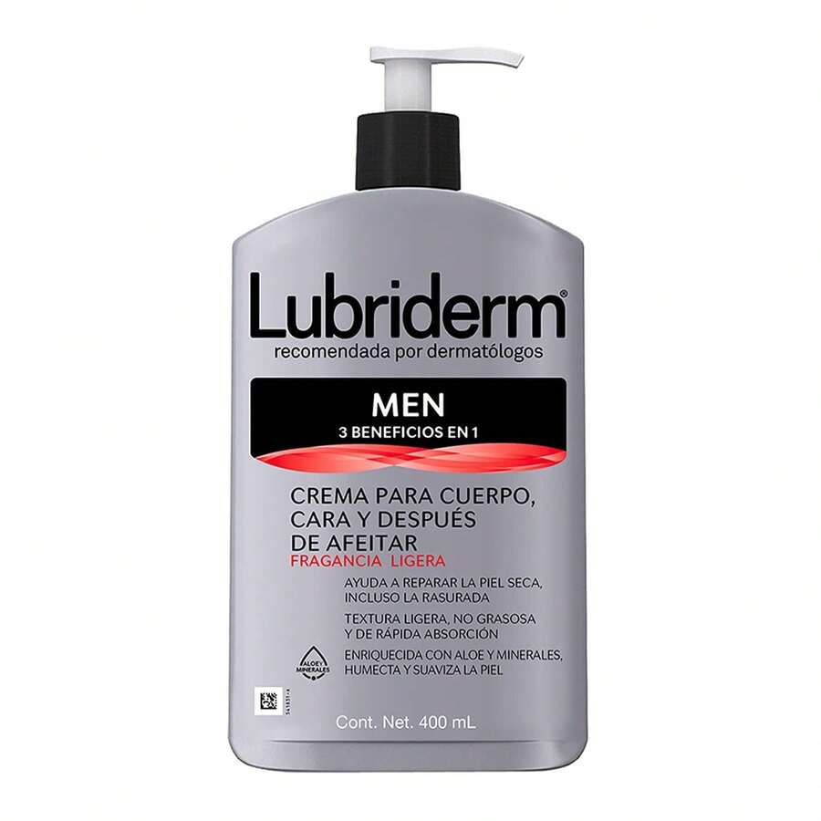 Crema Corporal para Hombres 400 ml - 3 en 1 con Fragancia de Aloe, Ideal para Piel Grasa - Fragancia Ligera - Ver 1