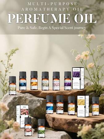 น้ำมันหอมระเหยอโรม่า 10 มล., น้ำมันหอมระเหยชนิดละลายน้ำได้ น้ำมันหอมระเหยเฉพาะสำหรับเครื่องทำความชื้น ชุดน้ำมันหอมระเหยจากพืช, กุหลาบ วานิลลา ลาเวนเดอร์ ไม้จันทน์หอม ดอกซากุระ เลมอน สวีทออเรนจ์ บลูวิンドチャイム น้ำมันหอมระเหยอโรม่า, เหมาะสำหรับหินอโรม่า, เตาอโรม่า, เครื่องกระจายกลิ่นหอม
