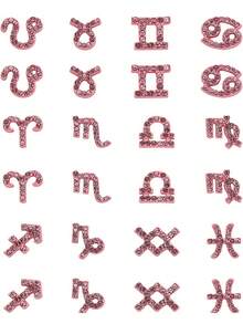 12 Stücke Strass Sternzeichen Nagelkunst Dekorationen, modischer 3D Nagel Schmuck