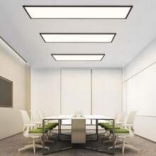 homefire LED Panel 100 X 25cm Ceiling Light - Ceiling Panel Black Flat 24W Ceiling Lamp Stepless Dimming 10%-100% Kitchen Lamp With Night Light Function RGB Four Modes For Study Internet Cafe - 24W -100 x 25CM RGB+Dimmbar - Xem 2