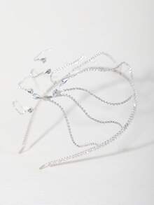 1pc Crystal Embellished Headband, Elegant Hair Accessory Suitable For Weddings, Parties, Banquets, Birthdays And Other Occasions