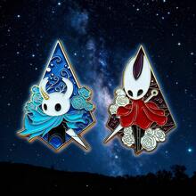 1pc Hollow Knight Game Cartoon Metal Brooch, Creative Character Fashion Versatile Bag Accessory Badge, Holiday Small Gift