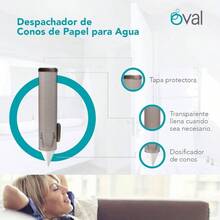 Dispensador de Conos de Papel Despachador de Conos para Beber Agua Capacidad 250 Conos de Papel para dispensadores de Agua Uso Rudo Color Humo Transparente - 1 - Ver 4