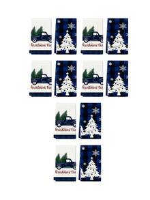 2 piezas/4 piezas/12 piezas Toallas de cocina con patrón de coche navideño azul, toallas de baño con patrón de árbol de Navidad, toallas para fiestas navideñas al aire libre, decoración navideña para el hogar, decoración navideña de cocina, estilo moderno, secado rápido, material de microfibra súper suave, rectangular, 40 * 60 cm, patrón de impresión digital, adecuado para decoración de fiestas al aire libre, regalos navideños