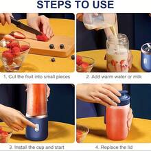 2-Cup Multi-Functional Electric Juicer, Blender, Juicer With 6 Blades - Wireless, Portable, USB Charging - Perfect For Smoothies And Vegetable Juices. Great Kitchen Accessory And Gift For Health Enthusiasts - Multicolor - View 6