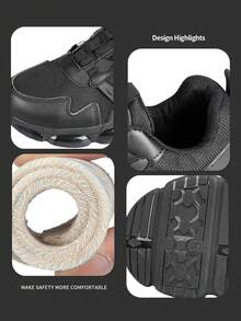 أحذية أمان للعمل جديدة للرجال، مقاومة للثقب بطرف من الصلب، مضادة للصدمات، مانعة للانزلاق، ماصة للصدمات، مقاومة للتآكل، بنظام ربط بالأربطة، قاعدة ناعمة، أحذية أمان للعمل مزيلة للروائح الكريهة