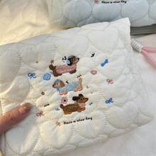 1个可爱卡通小狗图案化妆包，女士旅行化妆收纳包，可装洗漱用品、护肤品和化妆品 | 小巧便携的洗漱包，适合度假、聚会和日常使用，趣味时尚设计，是假日、海滩、浴室、卧室等场所的理想之选，大容量 - 彩色 - 查看 4