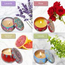 Velas Aromaticas Decorativas -  Velas Perfumadas  Piezas Velas Decorativas Ideale para Baño Dormitorio Estudio de Yoga o Cualquier Lugar Perfecta para Navidad Cumpleaños o San Valentín - 4.4 oz - Ver 3