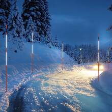 Driveway Markers, 50 PCS 48 Inch, 0.31 Inch Diameter, Orange Fiberglass Poles Snow Stakes With Reflective Tape, 12" Steel Drill Bit & Protection Gloves For Parking Lots, Walkways Easy Visibility - 50 PCS 48 Inches - View 1