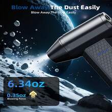 FOURQ Compressed Air Duster Kit-Blower-Pc Duster Electric-130000RPM- Replace Compressed Air Can-Keyboard Clean-Car Mini Snow Blowers-Car Dryer Air Blower-Jet Fan-No Air Canned Dusters For  CleaningThe Best Halloween Gifts - 黑色 - 查看 4