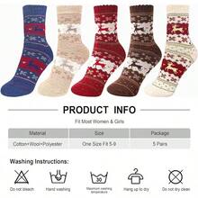 SISOSOCK 5 Pairs Fuzzy Soft Cozy Fluffy Socks Women, Casual Thick Plush Comfy Sleep Socks, Warm Winter Gifts Women - 多色動物-2 - 查看 2