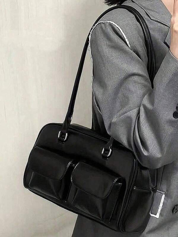 Underarm Bag With Niche Design,Women's Autumn New Retro Large Capacity Shoulder Bag,High-End Commuting Handbag,School Bag,Large Capacity,Portable,For Teen Girls Women College Students,White-Collar Workers,Perfect For Work,Back To School,Middle School,High School,College, Japanese Bag, Bag For Women Elegant, Street & Japanese Bag For Women