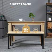 Ława do jadalni z drewna sosnowego, 2-osobowa, do kuchni, salonu, do 220 kg, naturalna, 102x36x45 cm, solidna i elegancka