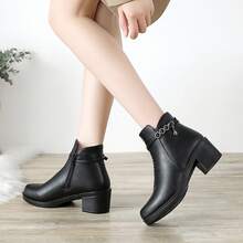 Women Flats - Brown [with Fleece Lining and Black Fur] - View 5