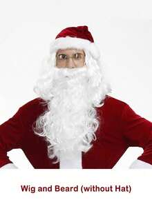 1pc Christmas Santa Claus Beard Set, White Beard, Christmas Grandpa Wig, Christmas Cosplay