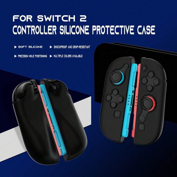2pcs 2nd Gen Controller Silicone Protective Case, Shock-Absorbing Arc Design With Built-In Ribs For Anti-Drop Protection