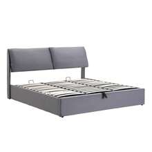 Upholstered Bed, 160 X 200 Cm, Hydraulic Bed, Three Drawers, Storage Box, Slatted Frame With Headboard, Without Mattress, Velvet, Grey