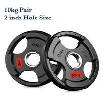 Shark Power Gear Tri Grip Weight Plates (Pair & Sets) – Compatible With 2 Inch Barbell (4ft / 5ft / 6ft / 7ft) – Full Home Gym Strength Kit - A - Ver 41