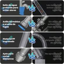 Kit de drenaje de fregadero de cocina de un tazn, kit de drenaje de fregadero de ahorro de espacio, kit de drenaje de fregadero de cocina universal - plateado + doble cañón - Ver 9