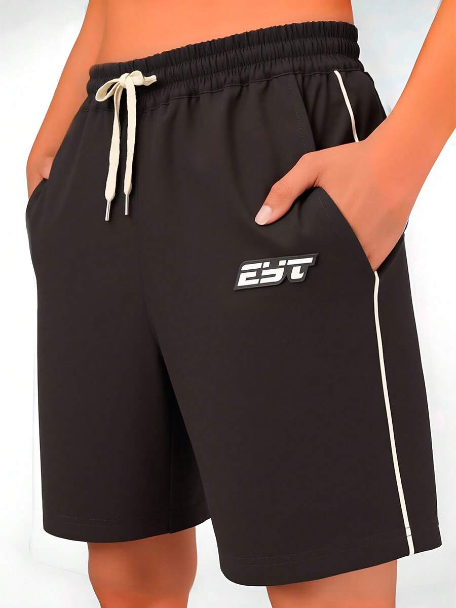 Bermuda Tactel Infantil e Juvenil Masculina – Confortável, Leve, Moderna,  Esportiva Verão - Preto - Visão 1