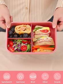 1 pieza Caja de almuerzo Bento a prueba de fugas con tapa sellada - Recipiente de comida apilable, adecuado para oficina, escuela, viajes, fácil de limpiar de material PP, almacenamiento de alimentos