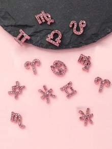 12 Stücke Strass Sternzeichen Nagelkunst Dekorationen, modischer 3D Nagel Schmuck