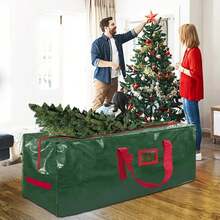 Túi đựng cây thông Noel Cosy Family 7,5 ft - Túi đựng cây thông Noel nhân tạo cỡ lớn siêu bền có tay cầm gia cố và khóa kéo kép, mở rộng. Túi đựng vòng hoa Giáng sinh - Chất liệu bạt, khóa kéo, tay cầm chắc chắn, chống côn trùng - Lý tưởng để sắp xếp đồ đạc trong nhà, gara để trang trí vòng hoa ngày lễ theo mùa - Nhiều màu - Xem 2