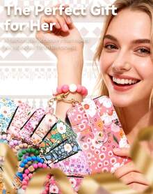 Women's Boho Beaded Wallet, Boho Style Beaded Tassel Keychain Wallet, Beaded Wallets For Women, Bracelet Wallets - màu đen - Xem 4