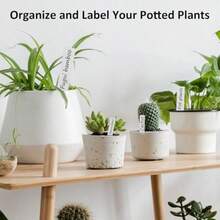 200Pcs Plastic Plant Labels And Markers For Outdoor Plants And Pen 10x2cm White Reusable Name Plant Tags For Seedlings Flower Herb Potted Vegetables - 白色 - 查看 3