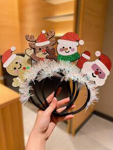 4/2/1pc Cute Shiny Christmas Headbands For Women, Designed With Santa Claus, Snowman, Reindeer And Other Christmas Elements, Adding Christmas And New Year Atmosphere, Suitable As Christmas And New Year Hair Accessory Gifts For Women