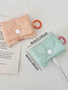 迷你耳机收纳包，可爱柔软保护套，适用于蓝牙耳机、旅行、学校、大学电子产品、移动电源、便携式充电器、耳机线收纳包、线缆整理器、可爱耳机充电收纳包、防水包，男女通用电子产品收纳包，旅行必备品 - 彩色 - 查看 5