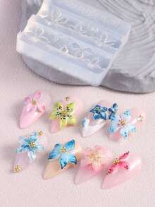 1pc Lily Flower Nail Art Carving Mold, Embossed Hibiscus Petal Pattern Design Template, DIY Nail Stamping Tool, Nail Art Supplies, Nail Tools, Nail Art Tools, Back To School Season, Nail Art, Nail Art Tools (Suitable For Nail Stickers) - Thông thoáng - Xem 8