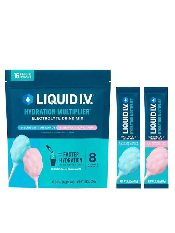 GWYNNE Liquid I.v.® Hydration Multiplier - Caramelo De Algodón | Mezcla De Bebidas En Polvo De Electrolito | 1 Paquete (16 Porciones)