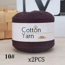 2pcs/Set 100% Cotton Yarn, 200g Total, Vibrant Colors, Lightweight Suitable For Knitting & Crochet Crafts, Ideal Starter Kit, 1pc 100g - Multicolor - View 10