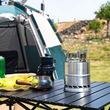 SNUOK Przenośny piecyk ze stali nierdzewnej do użytku na zewnątrz, dwuwarstwowy, promiennikowy piecyk ogniskowy, odłączany, sztaplowany palnik do plecaka piknikowego, kuchenka do gotowania, grill węglowy, domowy ogrzewacz kominkowy, dwukanałowe spalanie wtórne, kompatybilny z wieloma paliwami, artykuły na obiady rodzinne, artykuły na świąteczne przyjęcia