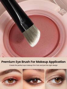 MAANGE 5 pezzi Premium Pennelli per trucco occhi in fibra sintetica, a doppia testina per uso doppio, pennello per ombretto, eyeliner, sopracciglia, correttore, contouring, contorno naso e dettagli, adatto per trucco liquido, in crema e in polvere - per sfumare, mescolare e pennelli per il viso, regalo per donne e ragazze