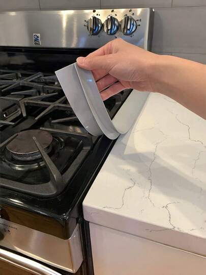 1pc/2pcs Silicone Sealing Strip, Kitchen Stove Countertop Sealing Gasket, Oil & Dust Proof Silicone Sealing Filler