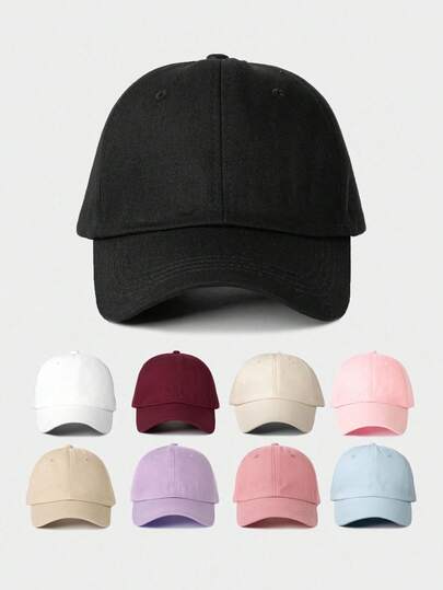 Solid Color Baseball Cap Casual Sports Cap Adjustable Sports Hat Breathable Flat Brim Baseball Cap For Women And Men Suitable For Outings Running Workouts Travel And Casual Parties Four Seasons Sun Protection And Warmth Daily Essential Trucker Hats