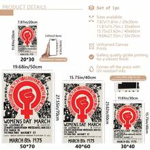 1 pieza Póster de lienzo, reimpresión del póster de un mitin político, póster del Día de la Mujer de marzo de 1975, arte de pared para sala de estar, decoración de pared para dormitorio, decoración del hogar, acentos de pared, arte de pared, decoración de pared, decoración de otoño, acentos de pared, decoración de habitación, moderno, citas