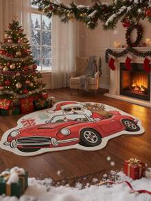 1pc Christmas Car Decorative Carpet, Christmas Carpet, Christmas Gift, Christmas Decor, Bedroom Decor, Small Rug, Carpet, Home Decor, Living Room Carpet, Living Room Small Rug, Bedroom Carpet, Living Room Home Decor, Outdoor Carpet, Washable Plush Carpet, Thick Carpet, Fluffy Carpet, Autumn/Winter Carpet