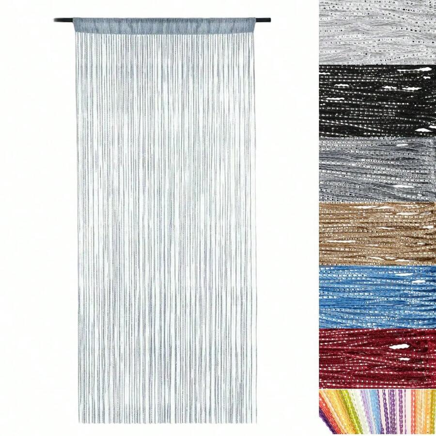 Tassel Partition Curtain 2m Length * 1m Width - 2 Pieces - Dusty Blue - View 1