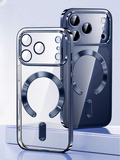1pc Luxury Plating Clear Magnetic Wireless Charge Phone Case Compatible With IPhone 17 Pro Max Air 16 15 14 13 12 11 Pro Max Plus Protection Cover