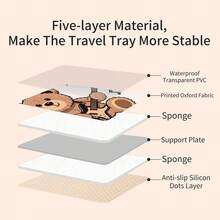 1pc Portable Travel Drawing Board, Kids Car Seat Tray Table, Foldable Storage Desk, Suitable For Car Travel And Art Activities - Multicolor - View 6