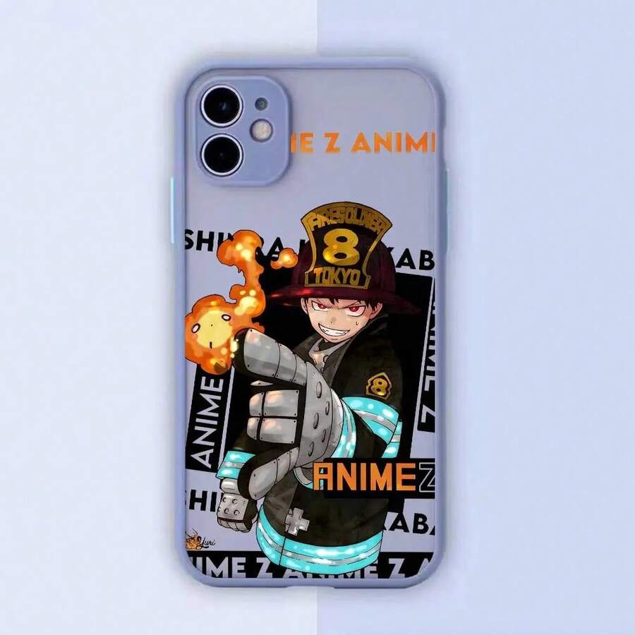 Anime Fire-Fire Cover Compatible With Phone Case New Shockproof Cover Compatible With  16 15 11 12 13 Mini 14 Pro XR X Xs Max Silicone Hard Cover, Cover Compatible With  17 Case,  17 Pro Case,  17 Pro Max Case - Z1 - 查看 1
