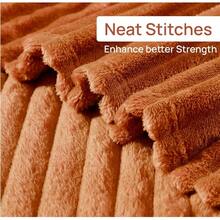 - Manta para sof, cama, sof u2013 Manta sper suave y ligera con rayas, manta jacquard acanalada 3D, manta mullida y acogedora, clida y transpirable verde salvia, 127.0x 152.4 - Naranja quemado + 50"x60" - Ver 6