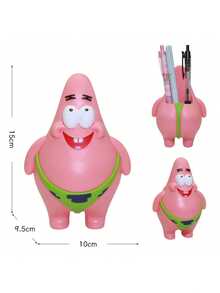 SpongeBob SquarePants 1个海绵宝宝主题派对装饰塑料摆件，可爱派大星造型，海绵宝宝桌面摆件，笔筒，化妆刷收纳架，牙刷架，适用于办公桌、书架、窗台，创意桌面配件，非常适合节日、生日、圣诞派对，送给朋友、家人和海绵宝宝粉丝的礼物 - 彩色 - 查看 8