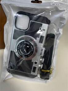 Funda de teléfono en forma de cámara 3D cruzada divertida compatible con iPhone 14 Pro Max, compatible con Apple 13 con cordón, compatible con iPhone 11/12/X/Xs/Xr/Xs Max resistente al agua, a los golpes y a los arañazos