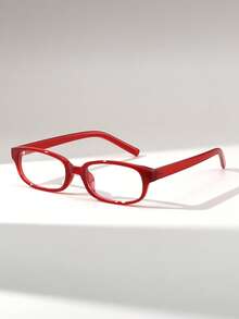 1 Pair Women's Rectangular Slim Retro Versatile Street Style Quality Clear Lens Glasses