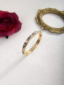 1 件复古新中式水钻镂空莲花拼布手镯，适合女性办公室、休闲、街头服饰、音乐节、个性化珠宝、节日礼物、婚礼、情人节、母亲节、生日 - 荷花 - 查看 10